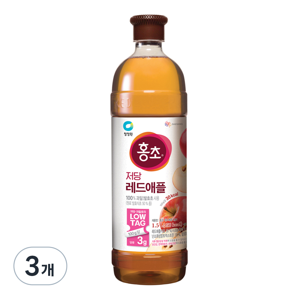 홍초 레드애플 저당, 1.5L, 3개 28,690원