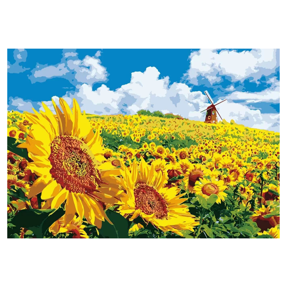 모모픽스페인팅 DIY 명화그리기 세트 60 x 75 cm, WP27 해바라기 풍차, 1세트 35,500원