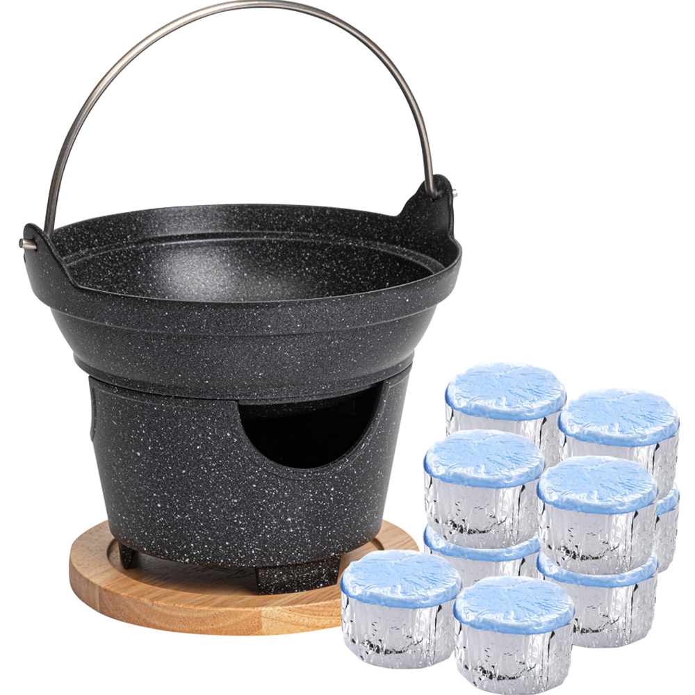 에코라믹 서빙 미니화로 + 미니샤브냄비 + 고체연료 10p 세트 40,100원