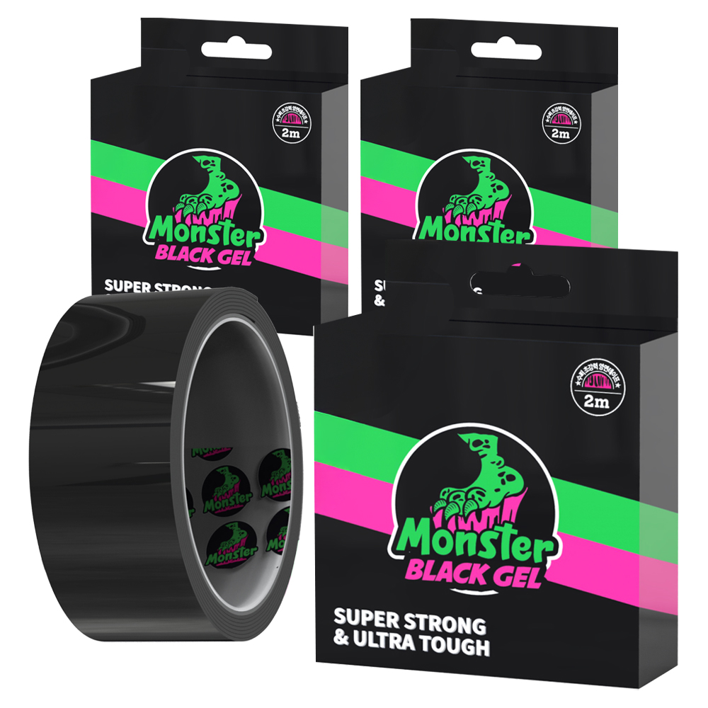 몬스터겔 초강력 차량용 다용도 실리콘 검정 양면테이프 2m, 블랙, 3개 36,900원