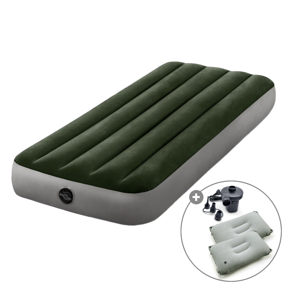 캠프빌리지 차박 캠핑 두께 25cm 듀라빔 2세대 에어매트 + 펌프 + 에어베개 2개 세트, 다크그린 26,900원