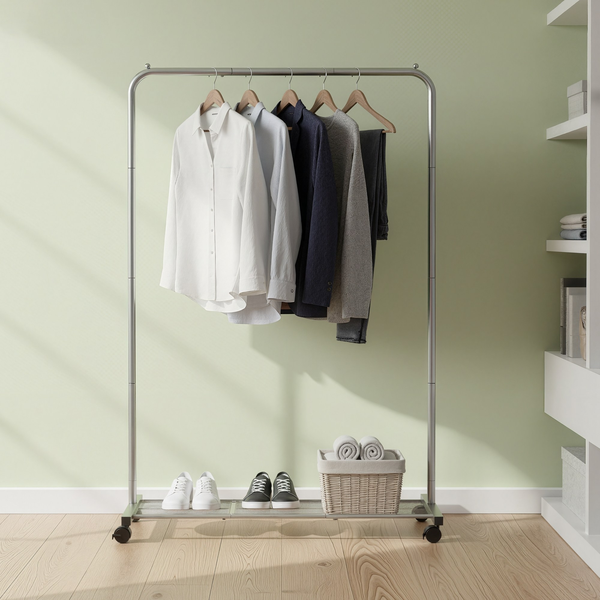 SONGMICS 튼튼한 다기능 수납 스탠드 이동식 철제 행거 22,350원