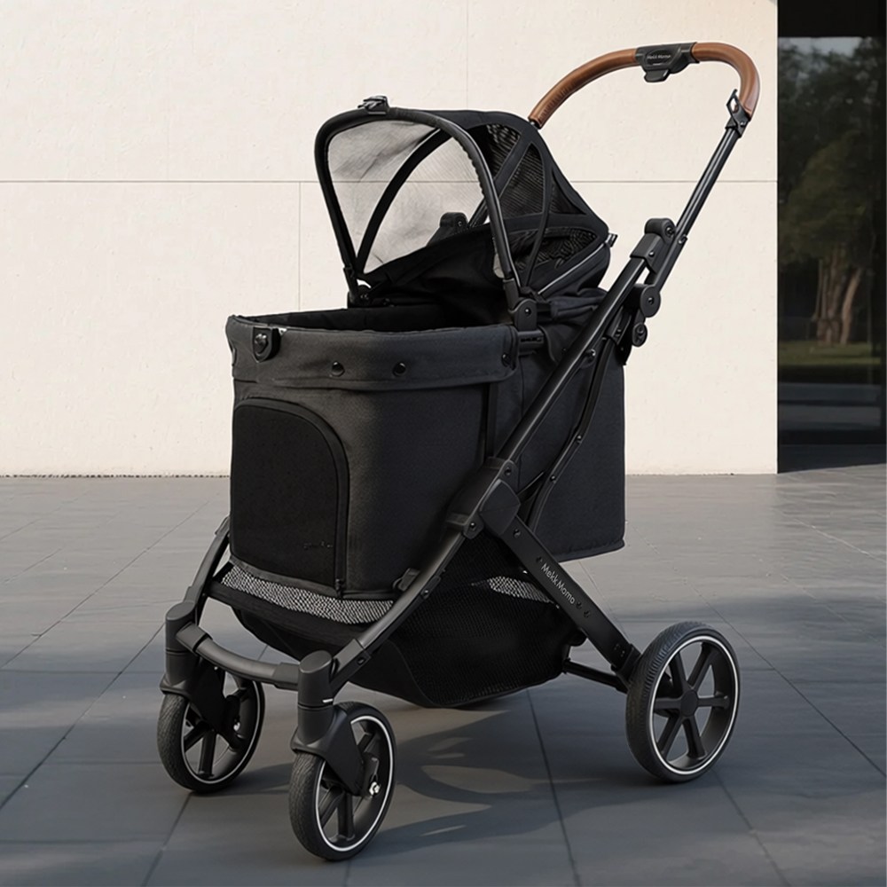 MekkMomo 강아지 유모차 고양이유모차 원터치 퀵폴딩 개모차 애완견유모차 애완유모차 22KG, 검은색, 1개 234,000원