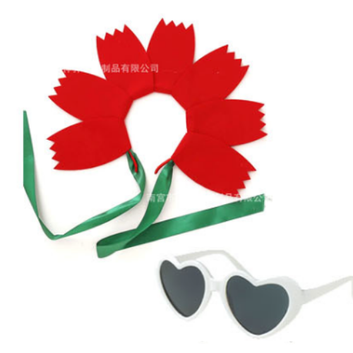 인간카네이션 프리미엄 고급 카네이션 머리띠 세트, 1개, [인간카네이션] +레드하트안경 14,800원