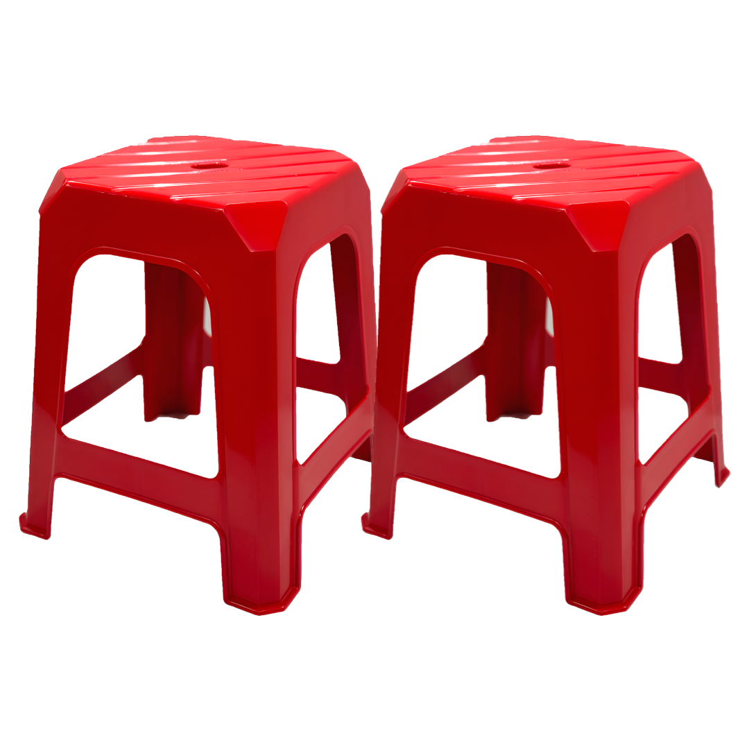 [나코] 간이 플라스틱 의자 야외용 편의점 튼튼한 고하중 사각 행사용 포장마차의자, 애플레드, 2개 12,900원