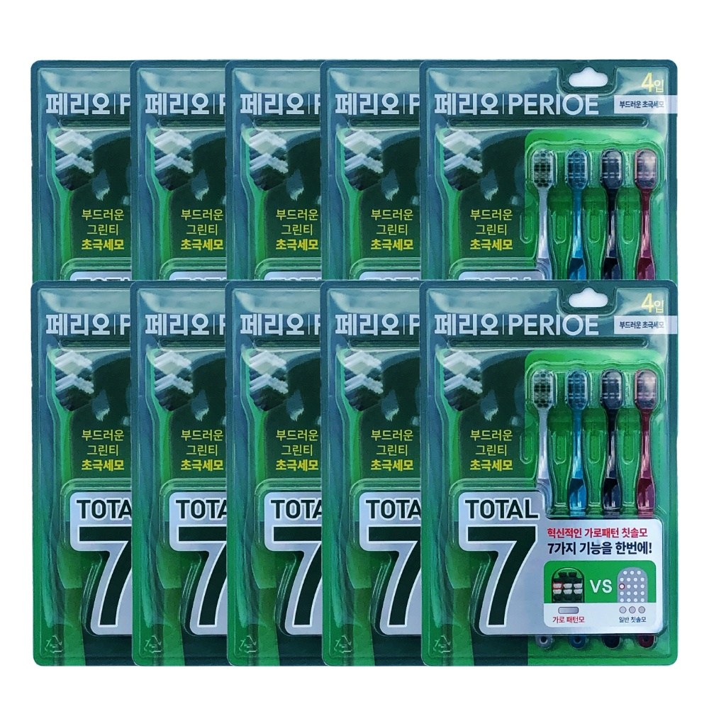 LG생활건강 페리오 토탈7 칫솔(부드러운미세모), 4개입, 10개 63,200원