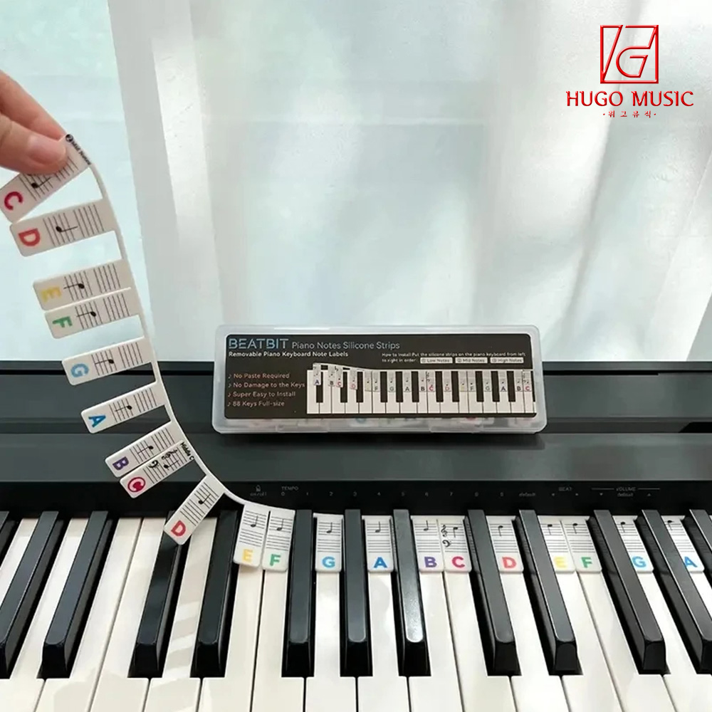 위고뮤직 3754617688 피아노 건반 연습 실리콘 음계 키보드연습, 61키전용(컬러) 5,000원