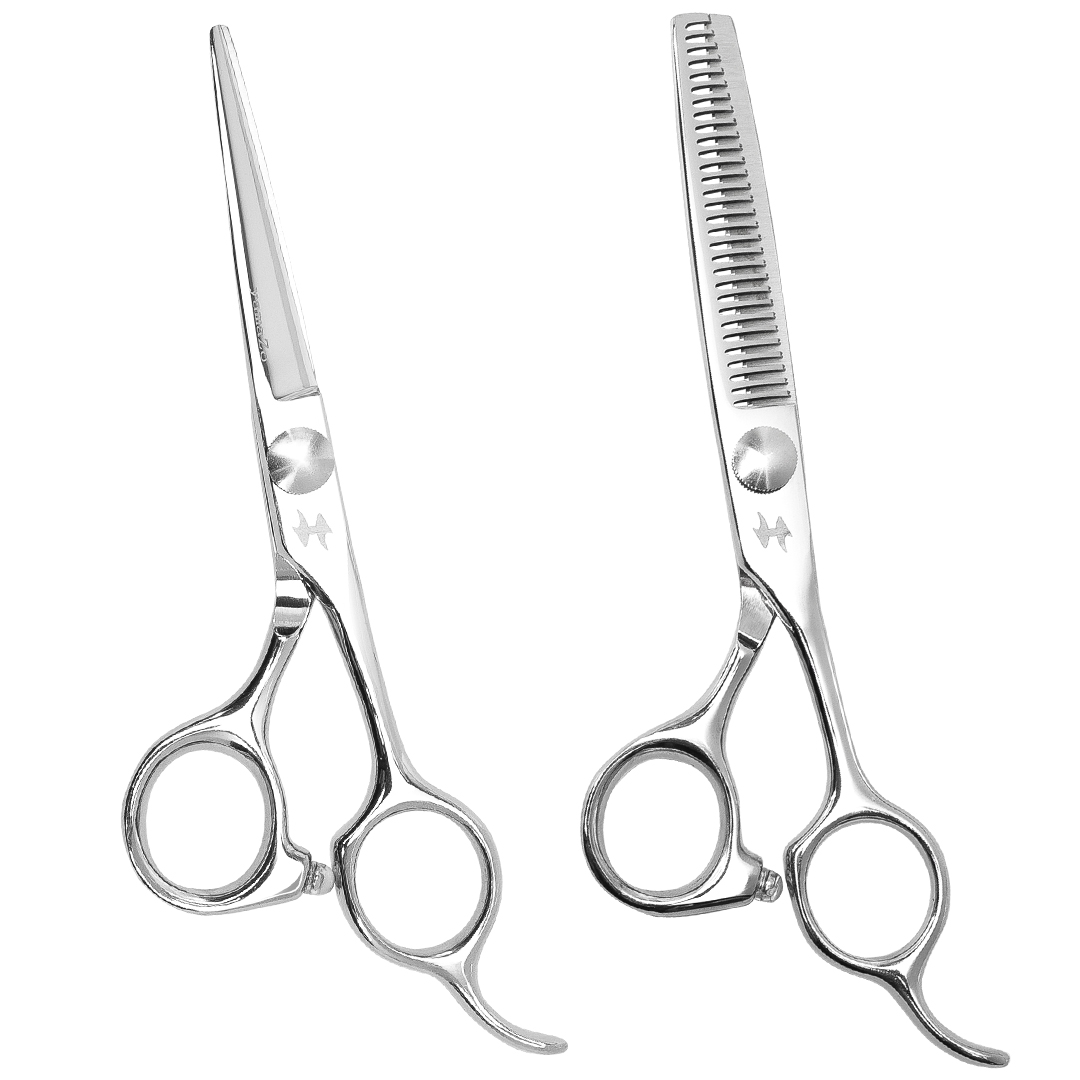 야마조 미용가위 실속형 미용입문용 미용초보 실습용 코발트 스텝컷 2자루 세트, 1개, 블런트&틴닝 세트 60,000원