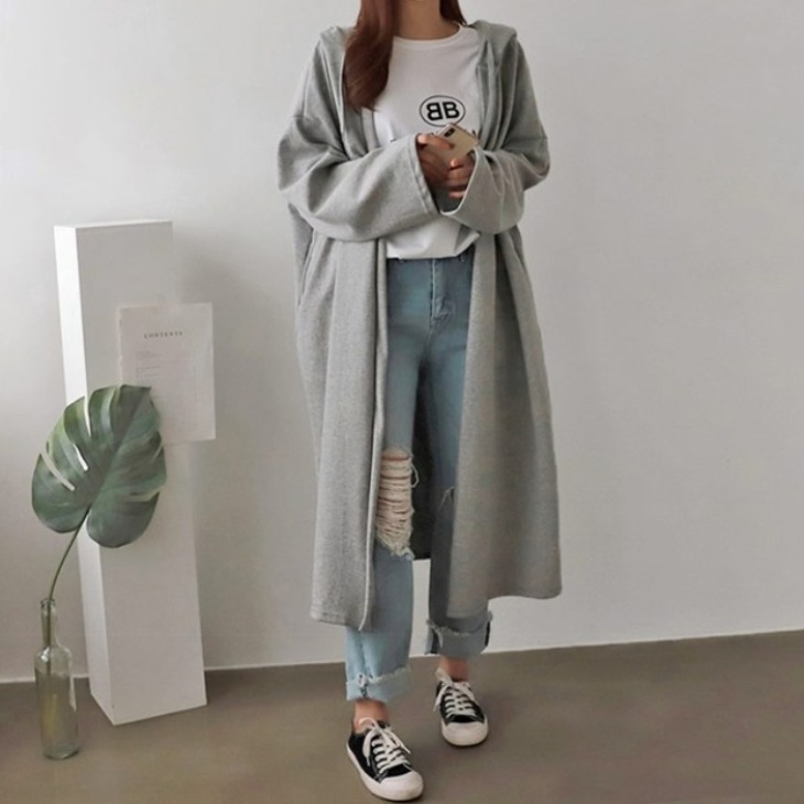 렛잇샤인 루즈핏 마커 빅사이즈 체형커버 롱 후드가디건 루즈아우터 32,900원