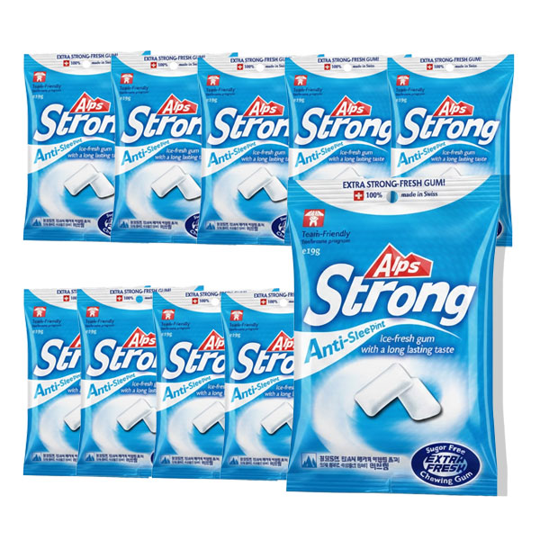 알프스스트롱 무설탕 자일리톨 졸음 리필껌 19g 10봉 19,990원