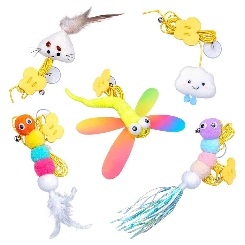 펫츠몬 고양이 플라잉 천장 부착형 모빌 로프 셀프 낚싯대 5종 세트 6,000원