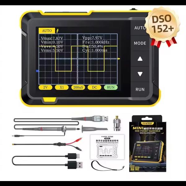 오실로스코프 디지털 휴대용 멀티미터 프로브 듀얼 채널 전기 전류 탐지기  테스터 FNIRSI DSO510 DSO153 미니 핸드 헬드 2 IN 1 48 MSs 10MHz 대역폭 전 58,250원