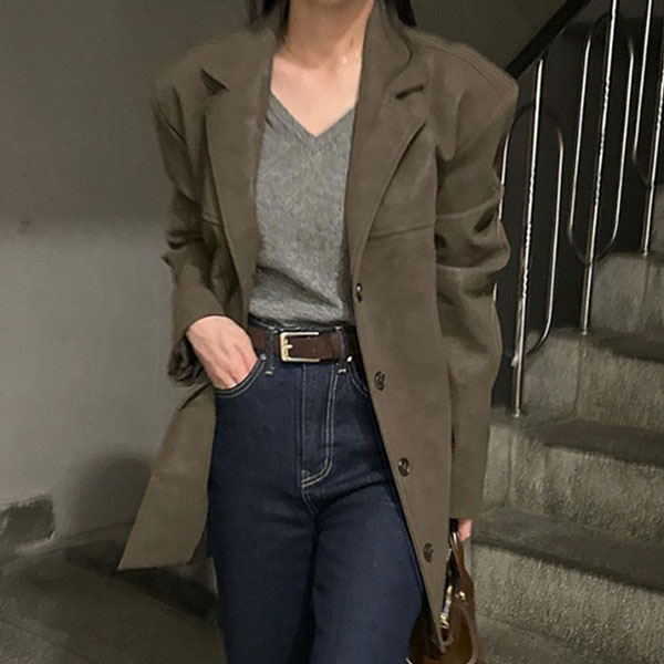 에스라이프 여성점퍼 오버핏 블레이저 스웨이드자켓 2color 59,900원