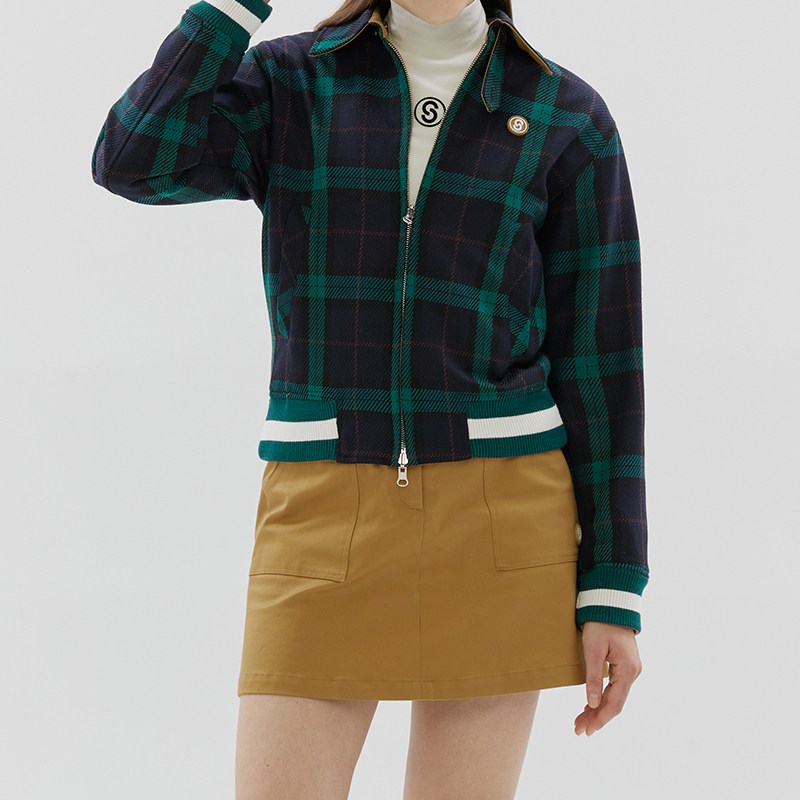 [세인트나인] 여성 헤링턴 리버시블 체크 자켓 DARK BEIGE 207,000원