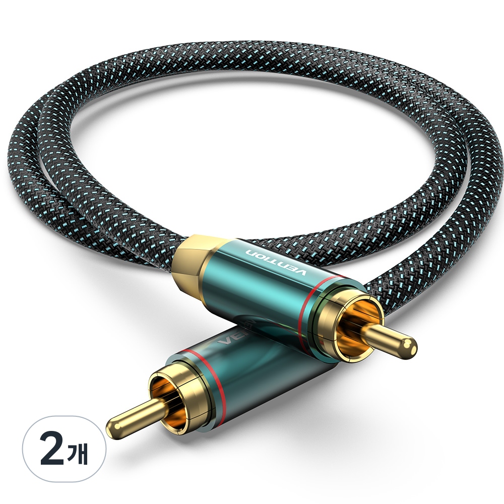 벤션 1 RCA M to M 하이파이 동축 오디오 은 도금 코어 케이블, BCTGG-1.5m, 그린, 2개 49,800원