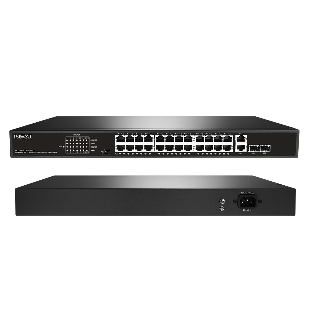 NEXT-POE328SFP-PD 24포트 FULL POE 2TP 2SF 스위칭 허브 390W CCTV 거리연장 250M 273,000원