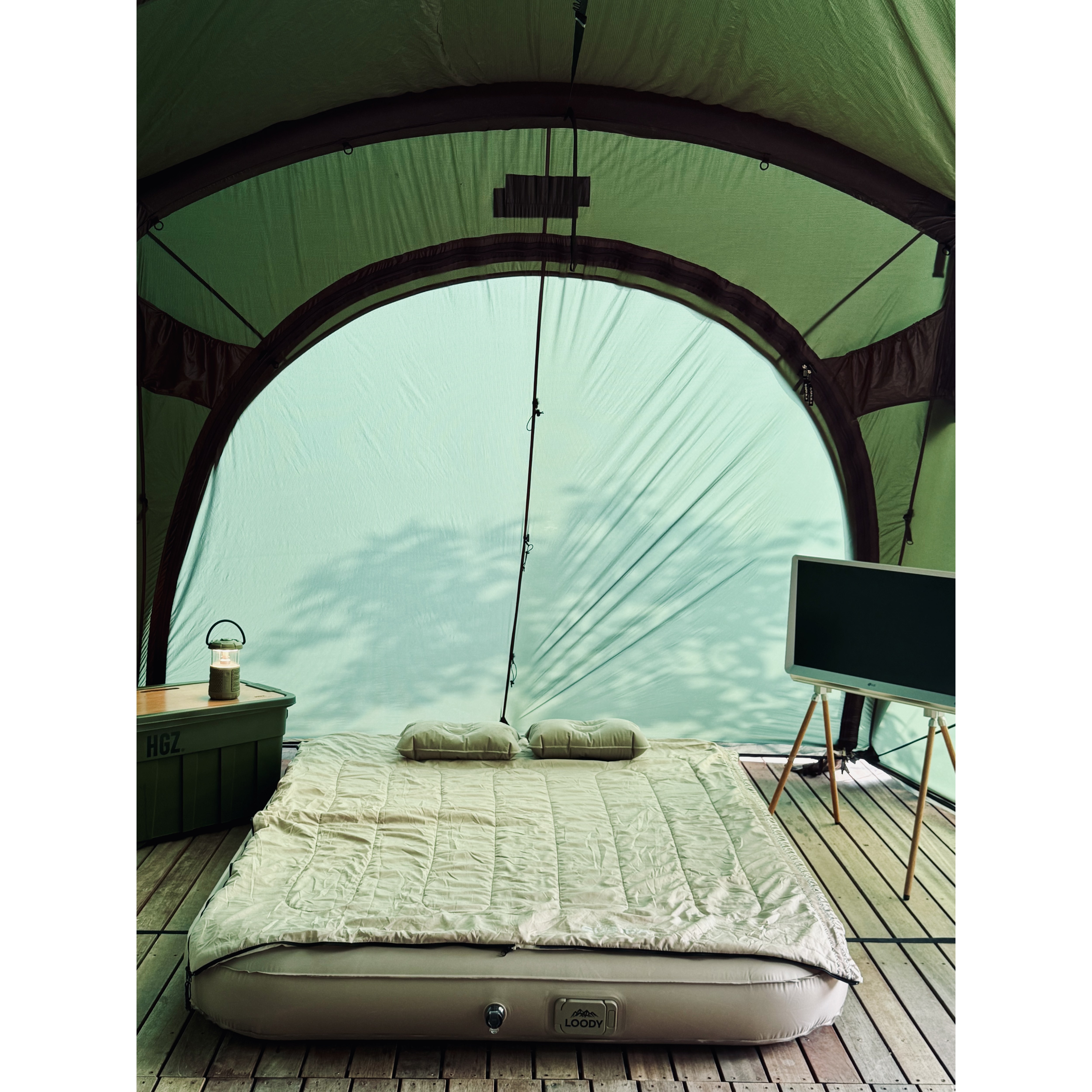 LOODY 캠핑매트 자충매트 야외 캠핑용 휴대용 에어매트 40cm 신형 자충펌프 내장형 루디에어매트 159,000원