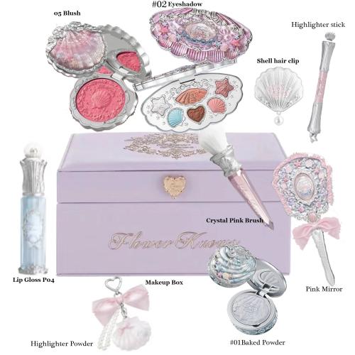 취미용 메이크업세트 데일리 메이크업 플라워노즈 쉘 주얼리 기프트 세트 키트 풀 프로페셔널 글리터 팔레트 블러쉬 베이크드 파우더 10종 195,760원