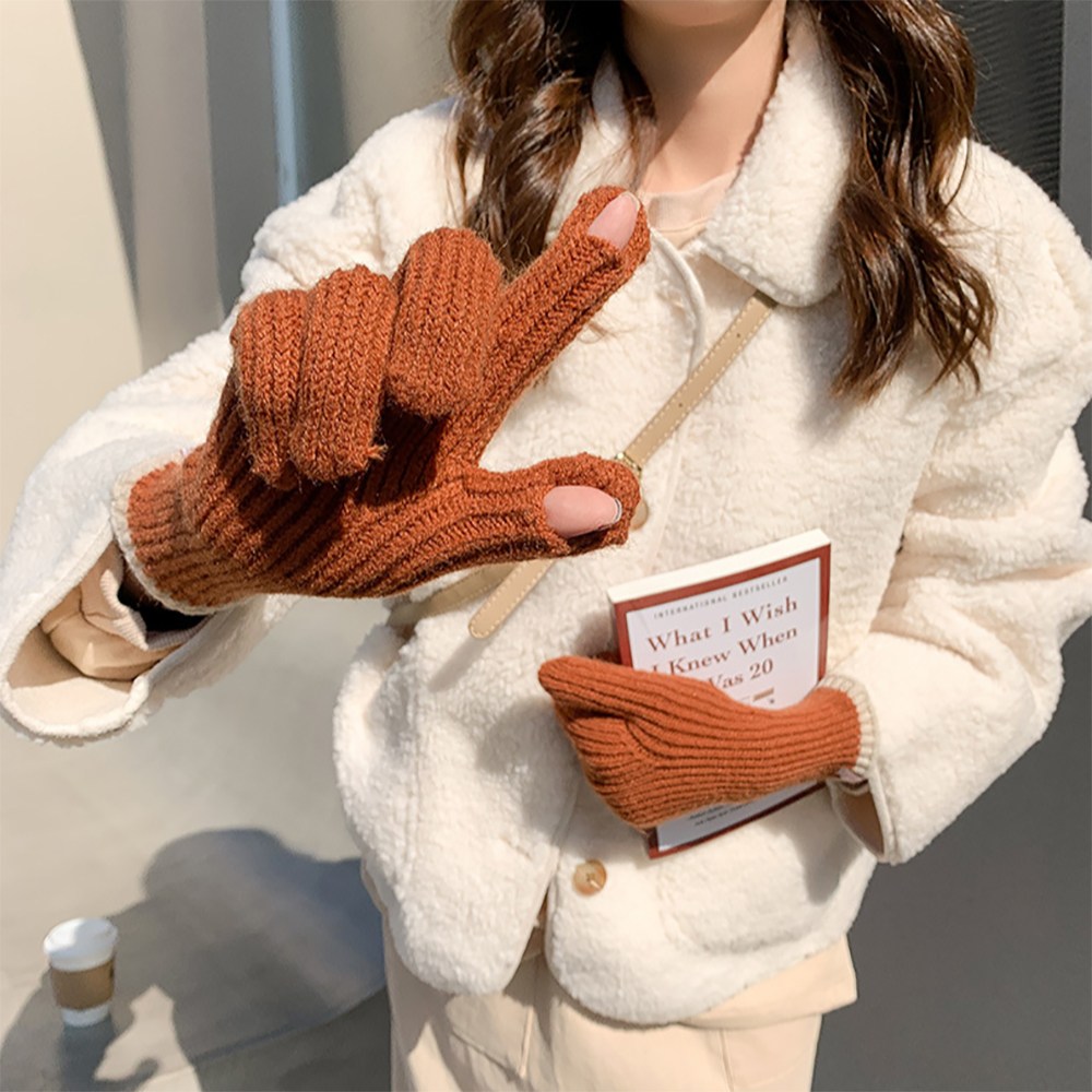 1+1니트 핑거홀장갑 손가락 구멍 장갑 털 스마트폰 터치 겨울 방한용품 15,500원