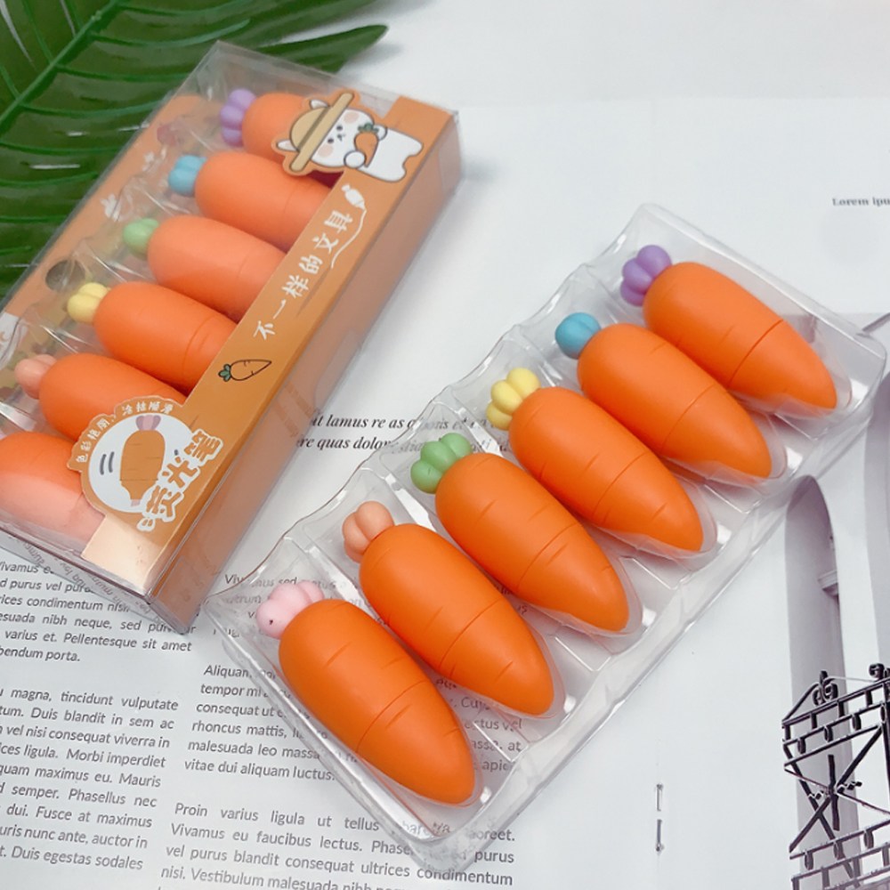 당근 캐릭터 형광펜 6색 세트 귀여운 형광펜 문구용품, 1개, 02. 선인장 4,300원