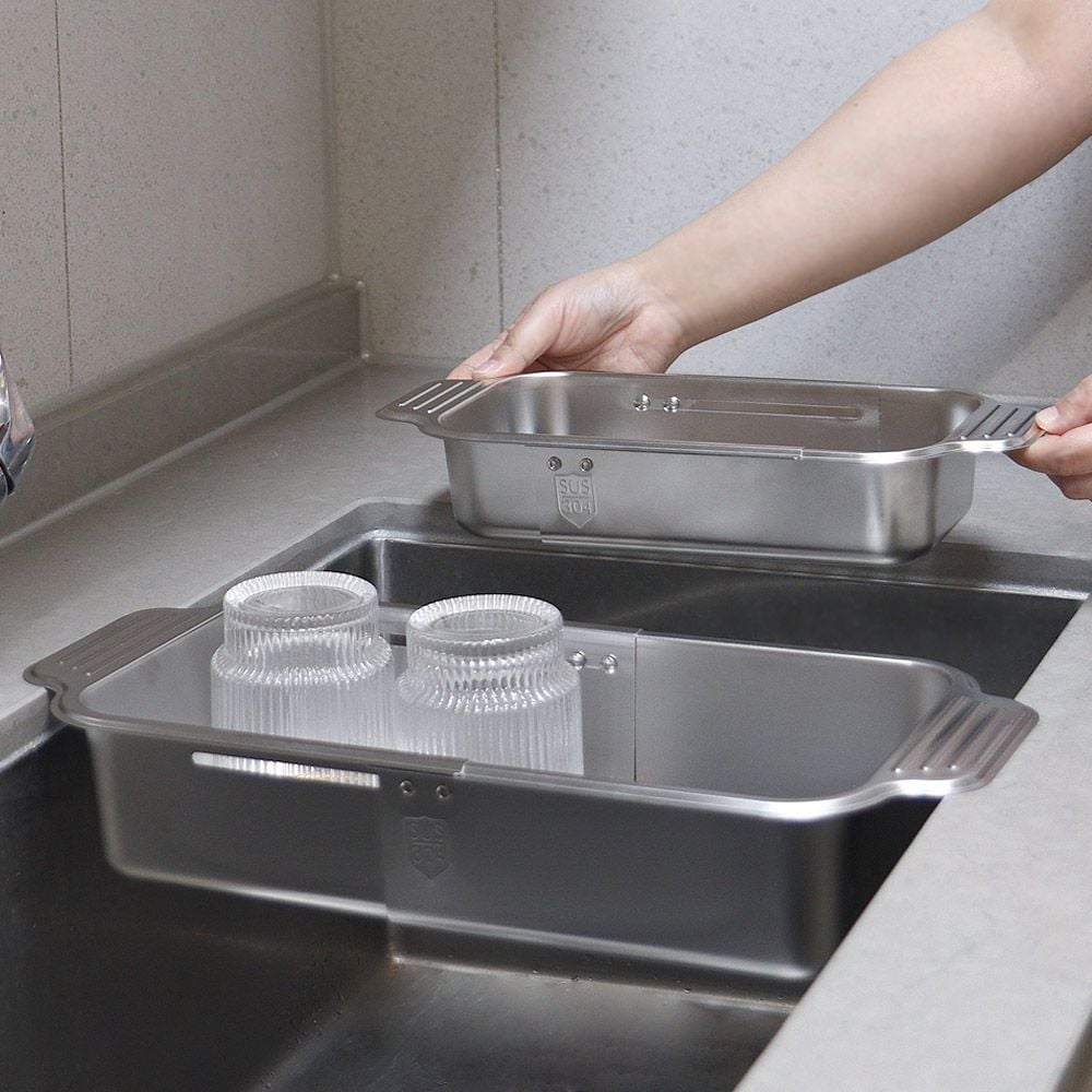 식기건조대 싱크대설거지통 싱크대바스켓 스텐설거지랙 스텐 길이조절 26,010원