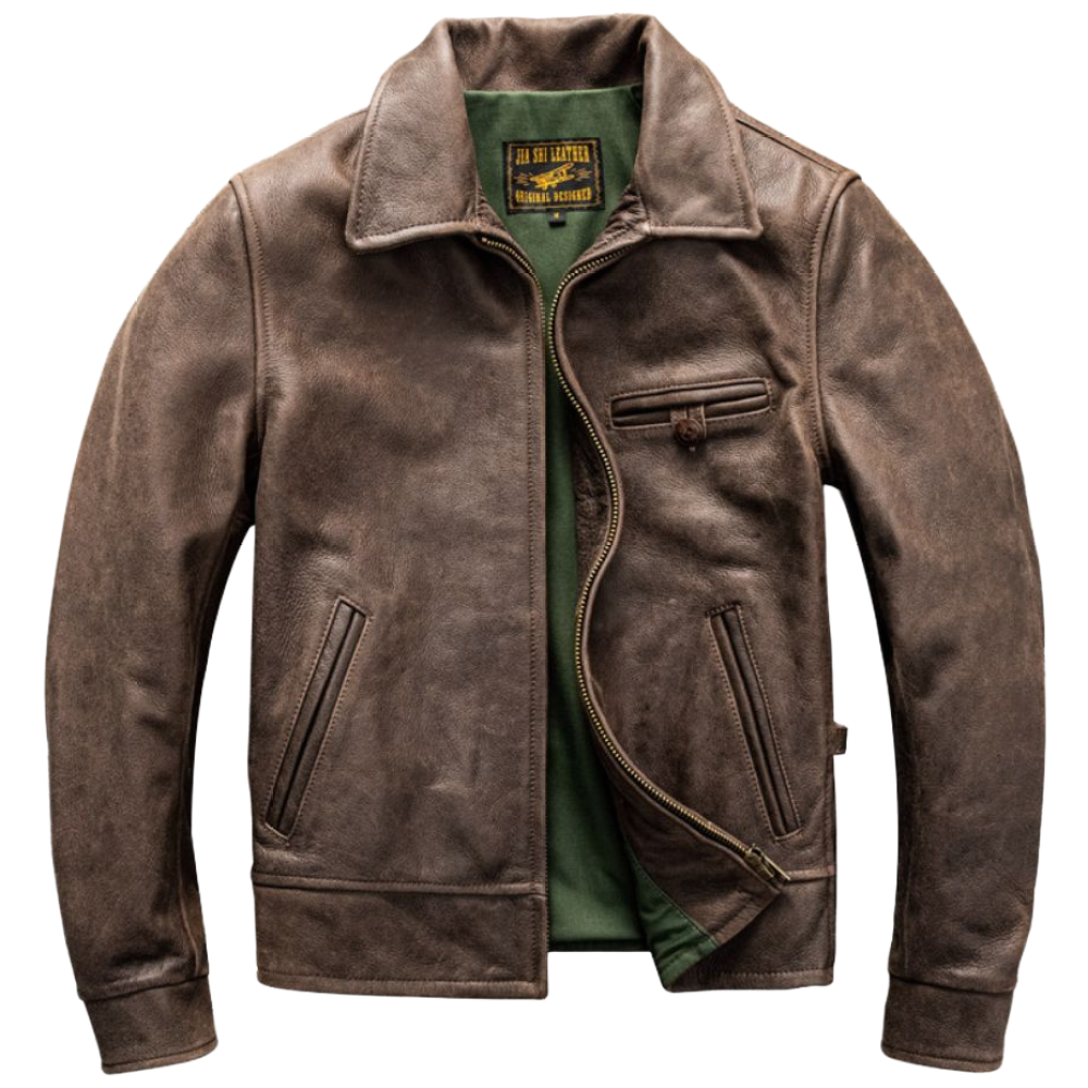 1940 이태리 톱 송아지 가죽 리얼 가죽 재킷 캐주얼 터틀넥 남성 가죽 재킷 가을 겨울 코트 트렌드 이태리패션 280,100원