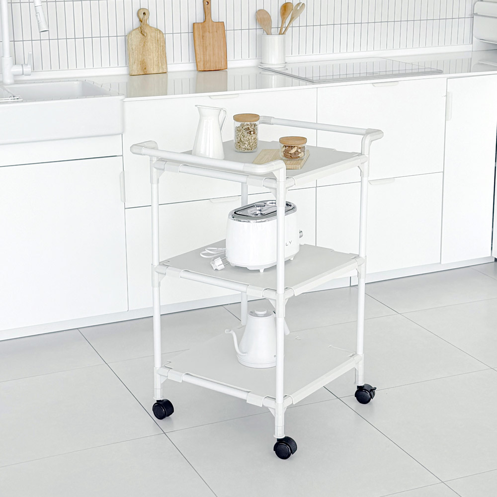 리빙해피 국내산 서빙카트 3단 베이직, 화이트, 1개 76,080원