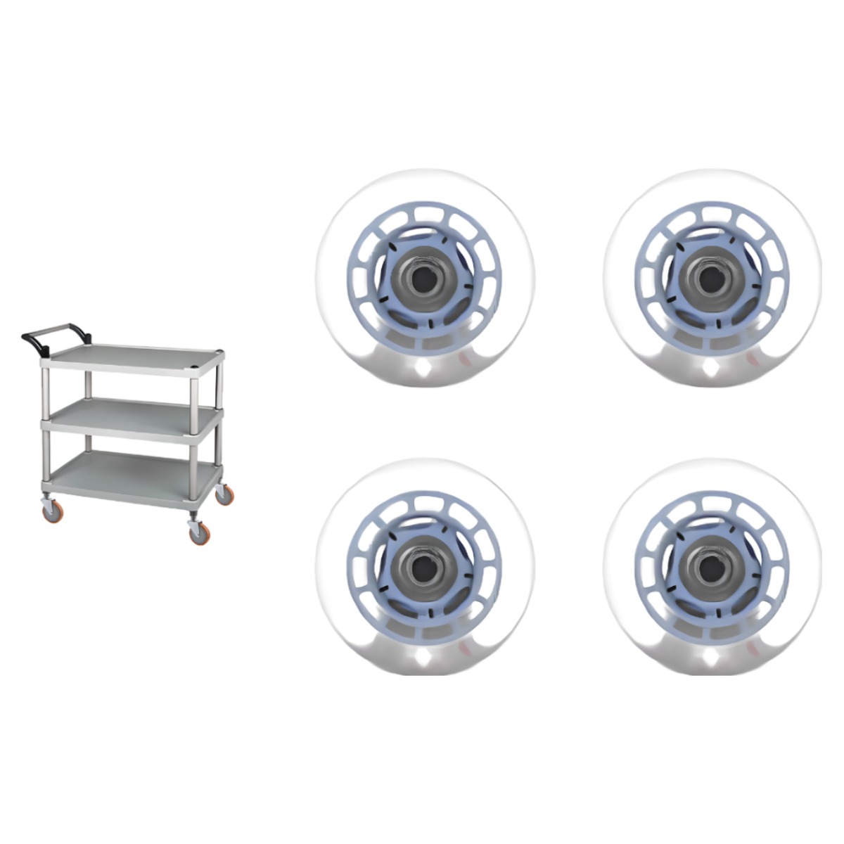 서빙카트 바퀴(4인치 휠만 4개 - 1세트) 웨건 우드 원목 서빙 카트 공구함 공구대 핸드카 미용실 식당 음식점 업소용 주방 서빙카 이동식 요양 병원 호텔 트롤리 써빙카트, 1개 26,000원