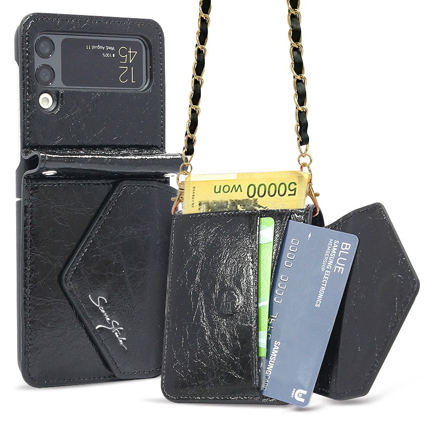 국내제작 가죽 페리뇽 카드포켓 지폐수납 지갑용 등 손목 체인 줄 휴대폰케이스 갤럭시 제트 Z 플립4 F721 19,900원