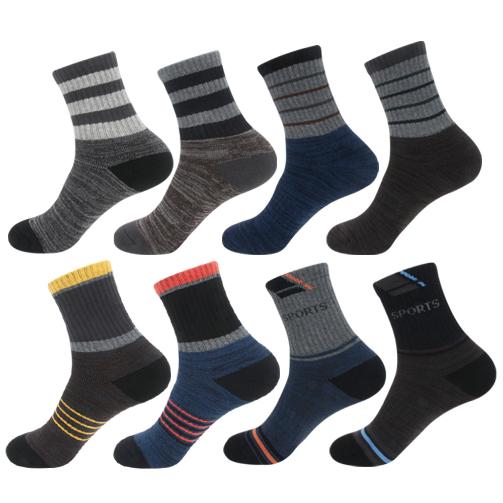 양말조아 남성용 면100 특허 골프 스포츠 등산 방한 야외 작업용 두툼한 통파일 양말 중목 -8족 26,900원