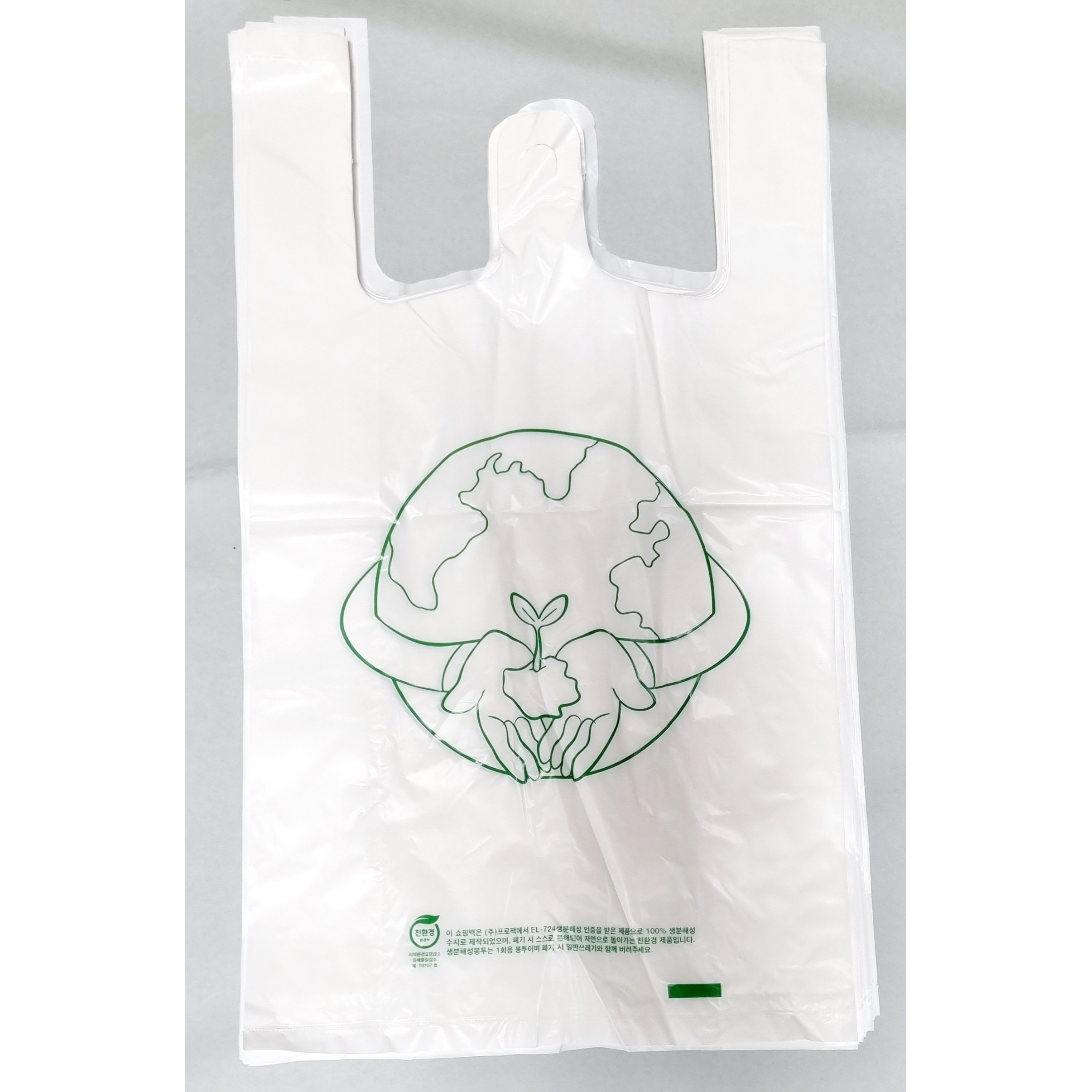 동경포장 친환경 생분해 비닐봉투 썩는 손잡이 비닐봉지, 100개, 8L 14,900원