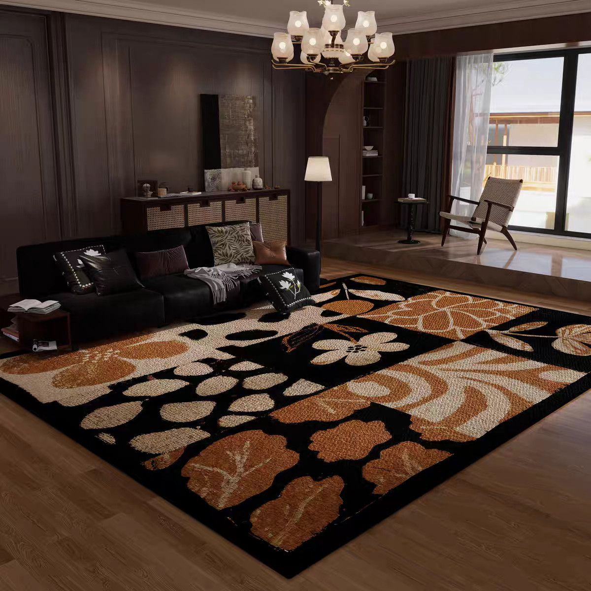 MAKABORO 플라워 극세사 단모 양털 거실 카페트 초대형 러그 매트 카펫 82,500원