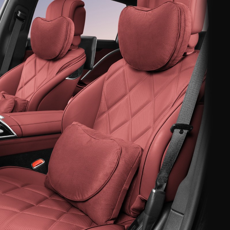 차량용 목쿠션 허리쿠션 프리미엄 스웨이드 누벅 듀얼 레이어 고탄성 메모리폼 숨쉬는 타공 원단 목 보호 쿠션 사계절 공용 통기성 타공 자동차 시트 등받이 쿠션 26,500원