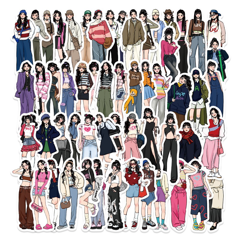 데일리펀 다꾸 감성 일러스트 인물 소녀 스티커 노트북 앨범 꾸미기스티커 65매 7,070원