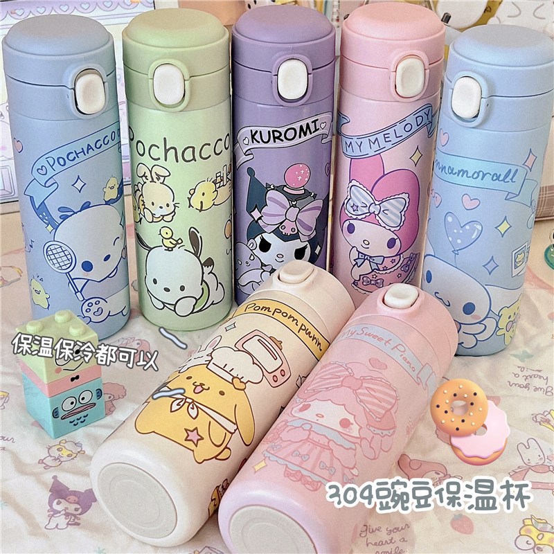 다나에 산리오 모음 캐릭터 원터치 텀블러 포챠코 시나모롤 쿠로미 폼폼푸린 물병 보온병 보냉병 400ml+Integrated International Trade Co. Ltd 머리핀 17,100원