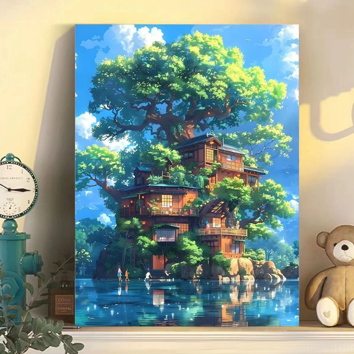 플랜와이 DIY 명화그리기 물감 디지털 유화 세트, 1타입-나무집, 1개 13,300원