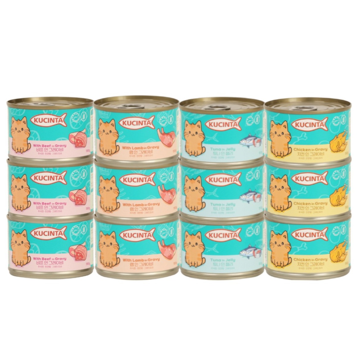 쿠친타 고양이 습식 주식캔 대용량, 12개, 150g, 혼합맛 15,000원