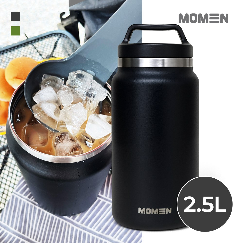 모멘 그랜드 워터저그 대용량 텀블러 캠핑물통 수통 아이스팟, 블랙, 1개, 2.5L 32,490원