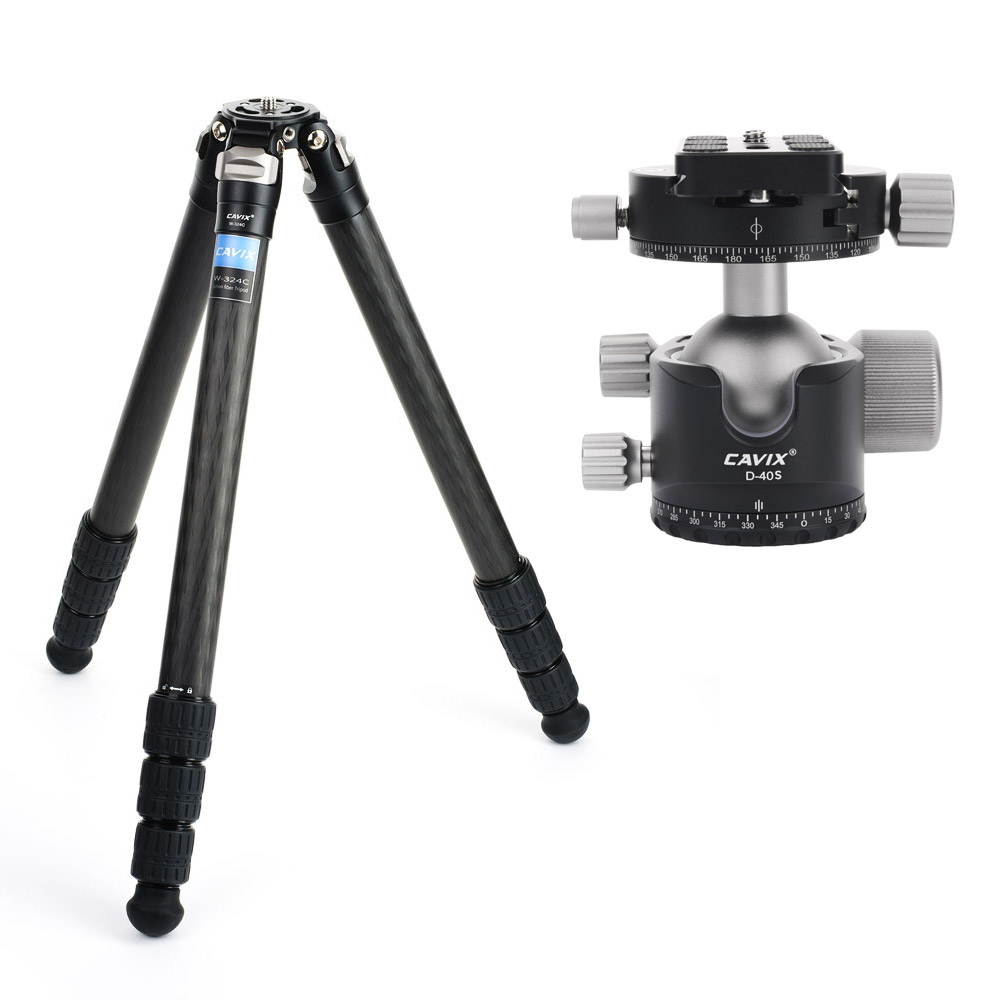 CAVIX 카빅스카본 카메라 삼각대 W-324C + D-40S 볼헤드 키트, W-324C+D-40S, 1개 485,000원