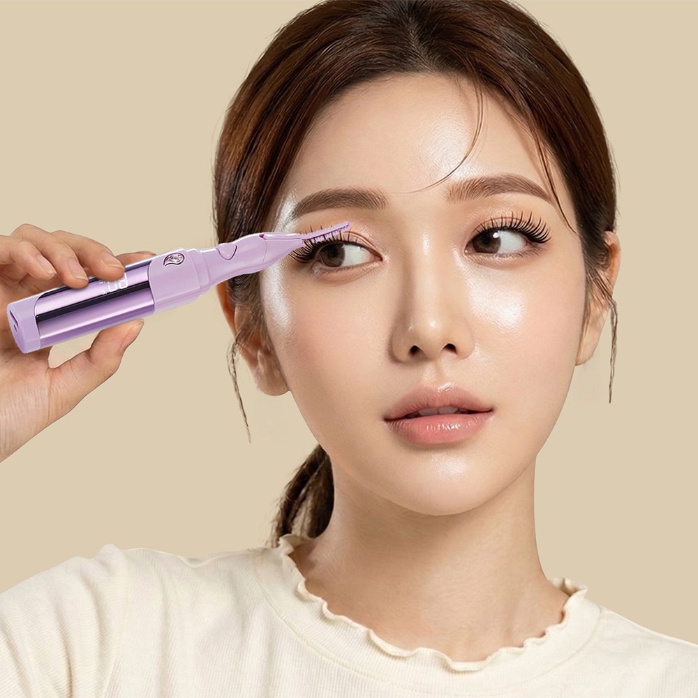LnvaXe속눈썹 고데기 히팅 뷰러 무선 휴대용 충전식 4단계 온도 조절, 1개, 퍼플 24,980원
