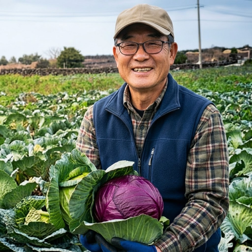 산지직송 강원도 평창 적채 적양배추, 1개, 1kg 9,800원
