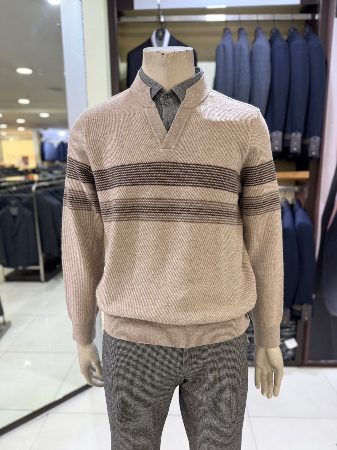 인디안 웰메이드 남성 울100% 2중카라 니트 MIT BP4W B116 108,000원