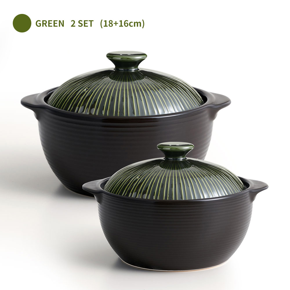 [한국도자기리빙] 리한 라인팟 무균열 뚝배기 2종세트 18+16cm 그린, 1개 85,900원