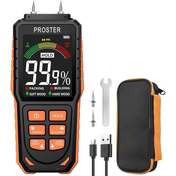 목재 수분계 습기 감지기 습도기 프로스터 수분 측정기 - 장작 종이 바닥용 디지털 핀형, 1개 71,590원