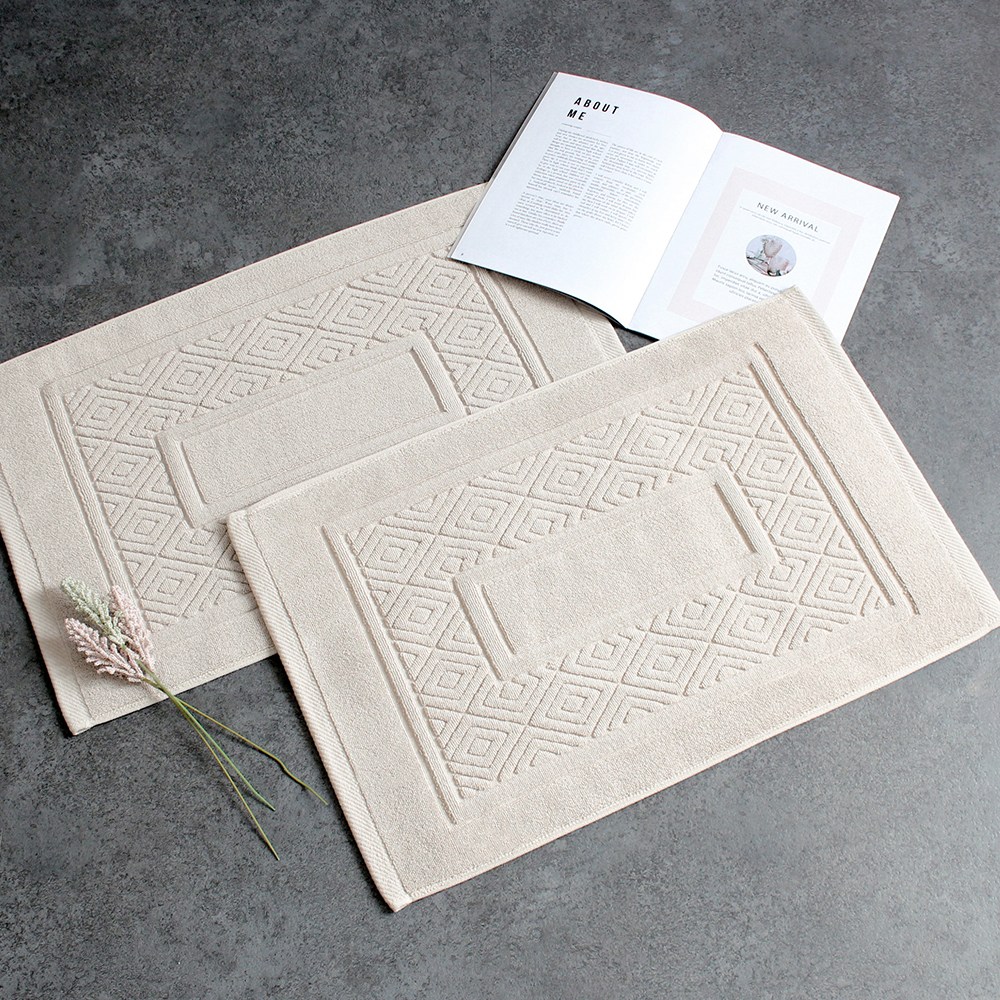 어메니티타올 클래식 빨아쓰는 호텔 주방 욕실 타월 발매트 2장 세트, 베이지 2장 25,000원