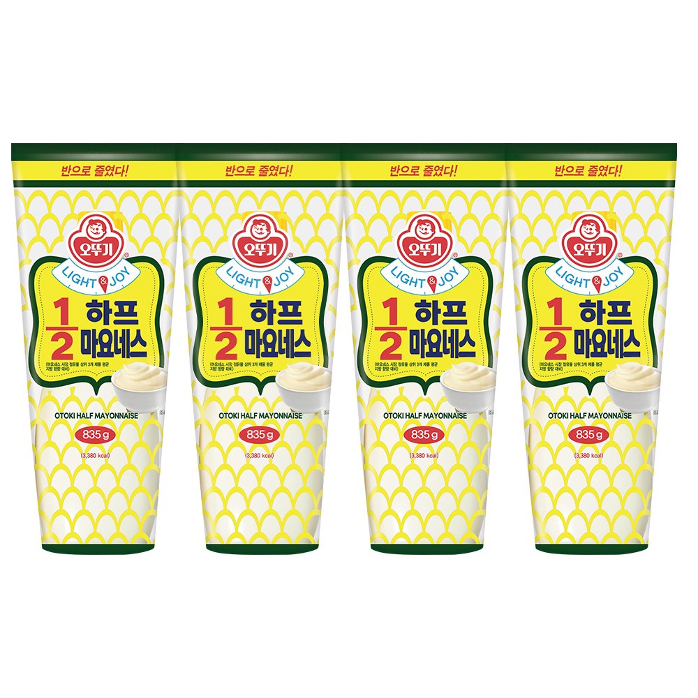 오뚜기 LIGHT & JOY 1/2 하프 마요네스, 835g, 4개 19,500원