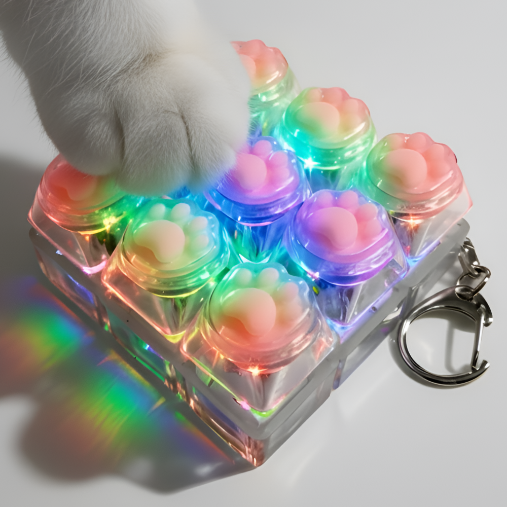 휴오넬 led 고양이 9구 키캡키링, 1개, 투명화이트 고양이 17,900원