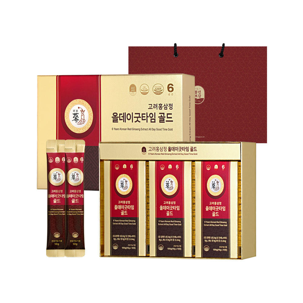 풍년보감 6년근 고려홍삼정 올데이굿타임 골드 홍삼스틱 선물세트, 10g, 30개입, 1개 42,500원