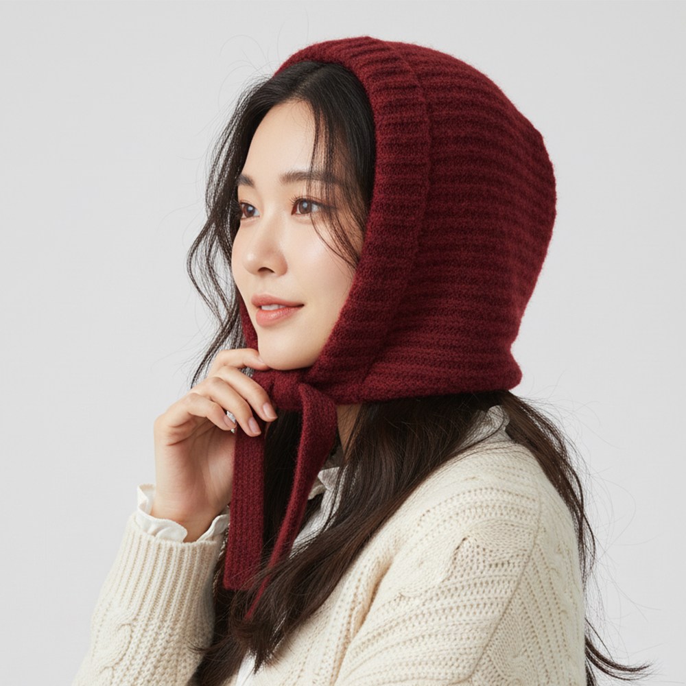 루타미 폴드 후디 니트 바라클라바 25,000원