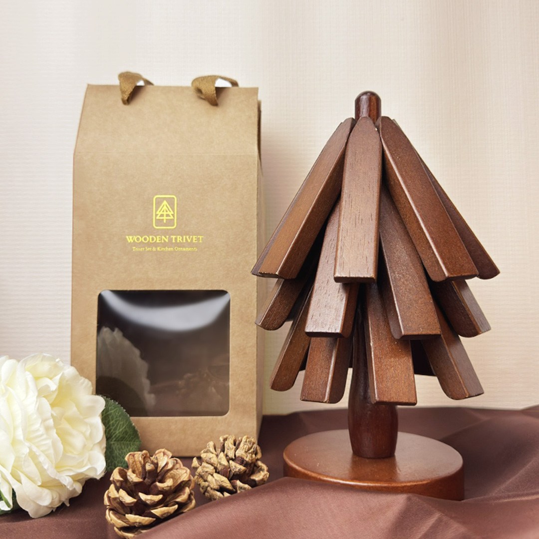 집똑똑이 공간절약 각진 트리형 원목 냄비받침, 월넛, 1개 22,800원